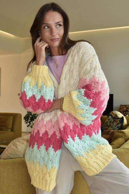 Patsy Chunky Knit Cardigan Brights ~ /20